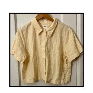 WILFRED Cropped Button Down Shirt In Yellow Size M